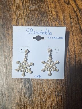 Y2k Sterling Silver Snowflake Drop Earrings-NWT